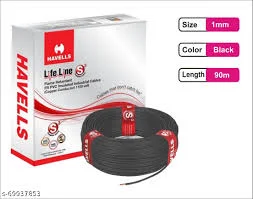 HAVELLS FR PVC Housing Wire, Length: 90 m [0.50 sq. mm, Black]